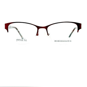 BCBG Maxazria Cat Eye Half Frame Eyeglasses Irina Wine 49 16 125 H20636‎